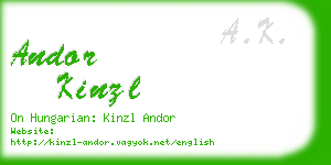 andor kinzl business card